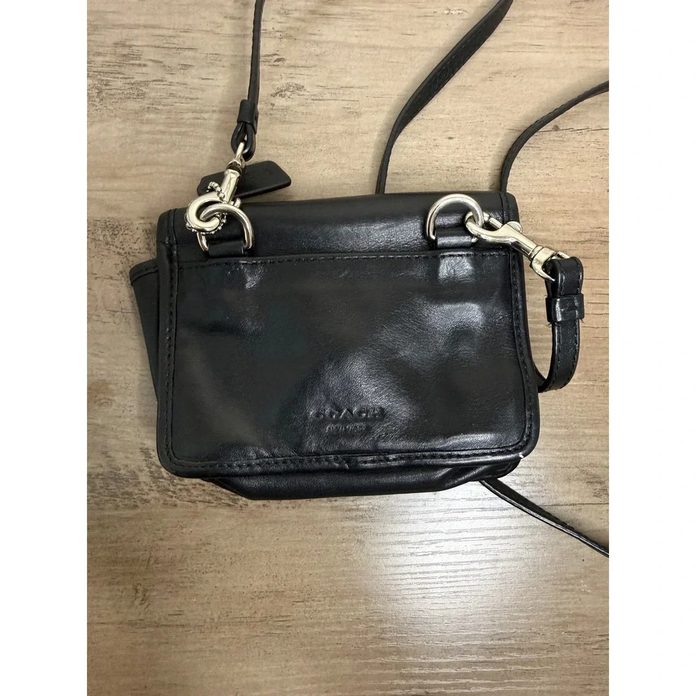 Leather mini crossbody bag, Coach Legacy Penny, black